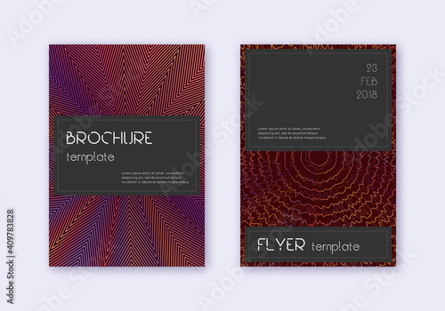 Black cover design template set. Orange abstract l
