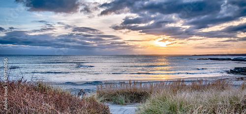 Sunset in newport rhode island at castle hill lighthouse