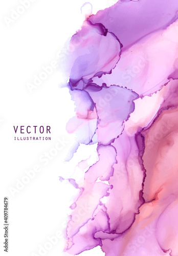 Alcohol ink vector texture. Fluid ink abstract background.