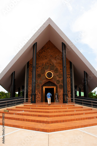 Museum of Venerable Ajahn Luang Ta Maha Bua Mahathera for Thai people and foreign travel visit respect praying at Wat Pa Baan Taad or Ban Tat forest temple on November 15, 2020 in Udon Thani, Thailand photo