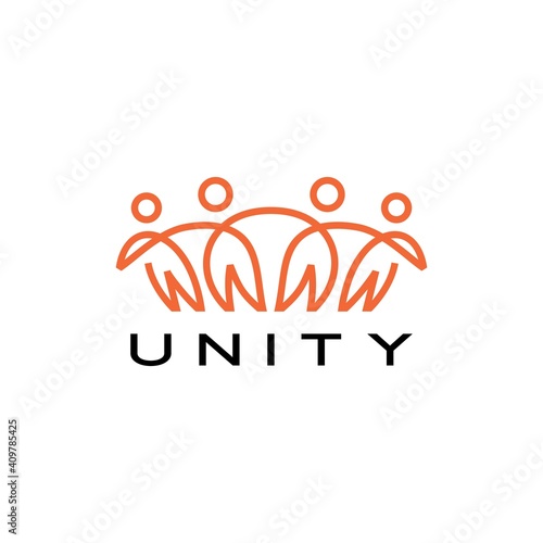 people family together human unity logo vector icon illustration