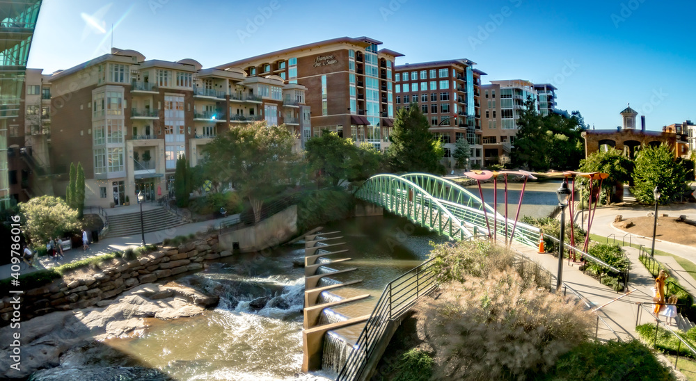 greenville south carolina on reedy river in downtown