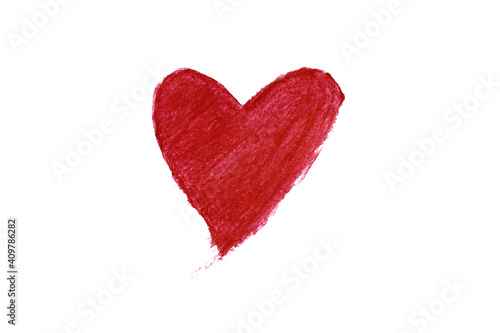 Pink Red watercolor brush look like an heart Pink Red heart concept