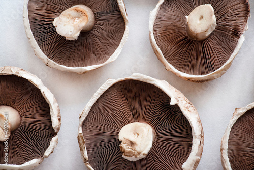 Close-up on fresh mushrooms to prepare a meal 