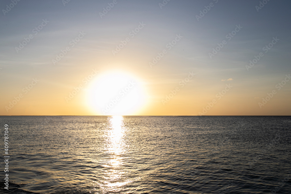 Obraz premium SUNSET ON HOLBOX ISLAND IN MEXICO