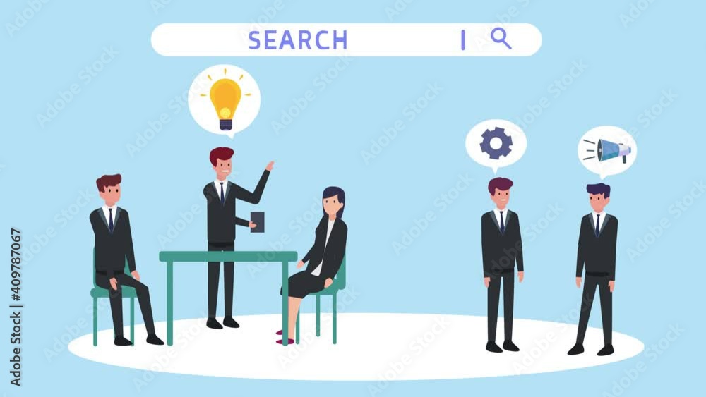 Group of business people working for SEO Group of business people working for SEO