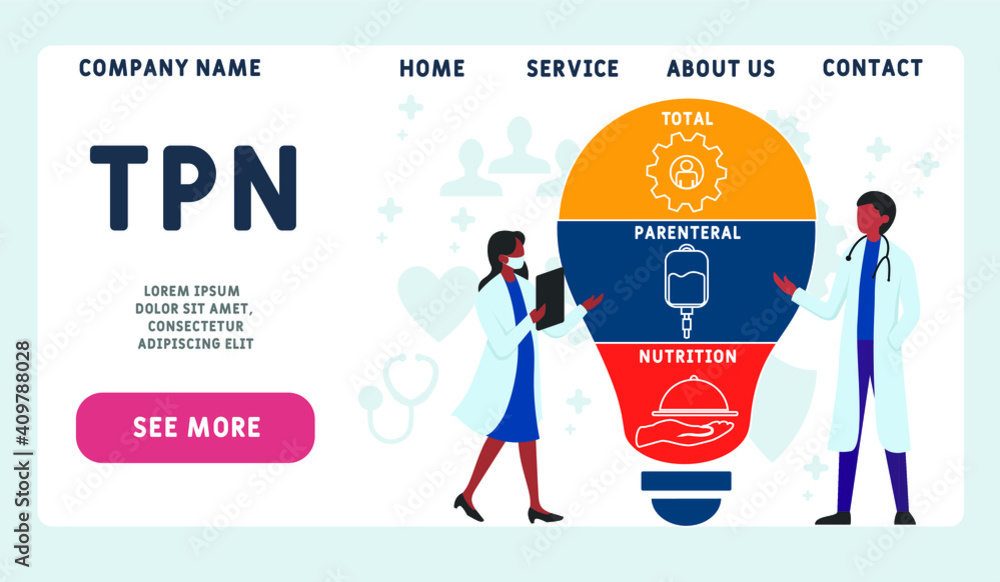 Vector website design template . TPN - Total Parenteral Nutrition ...