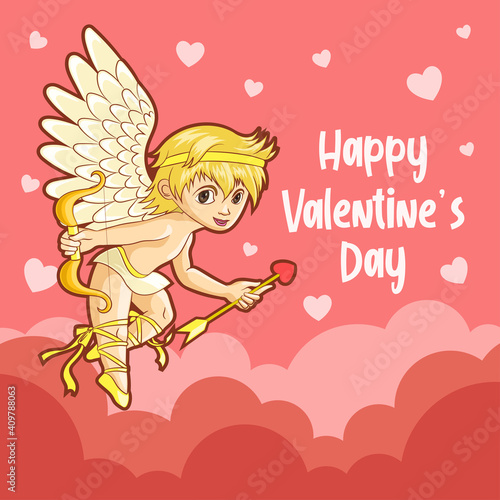 Valentine s Day Greetings with Cupid