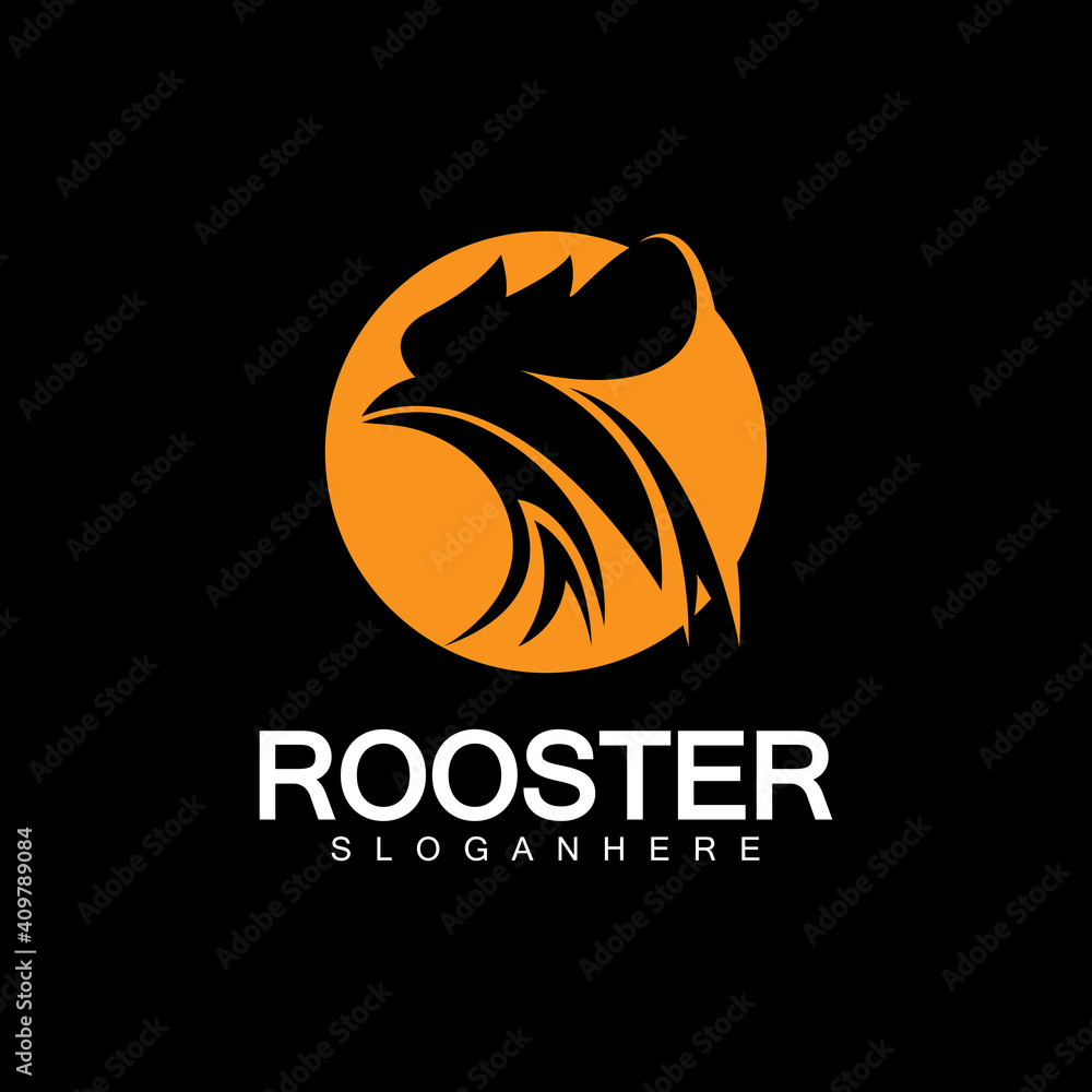 Obraz premium Rooster head logo vector icon symbol illustration design.Rooster chicken cock. Abstract vector illustration