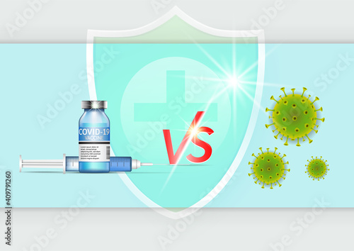Concept vaccines fighting coronavirus (covid-19).