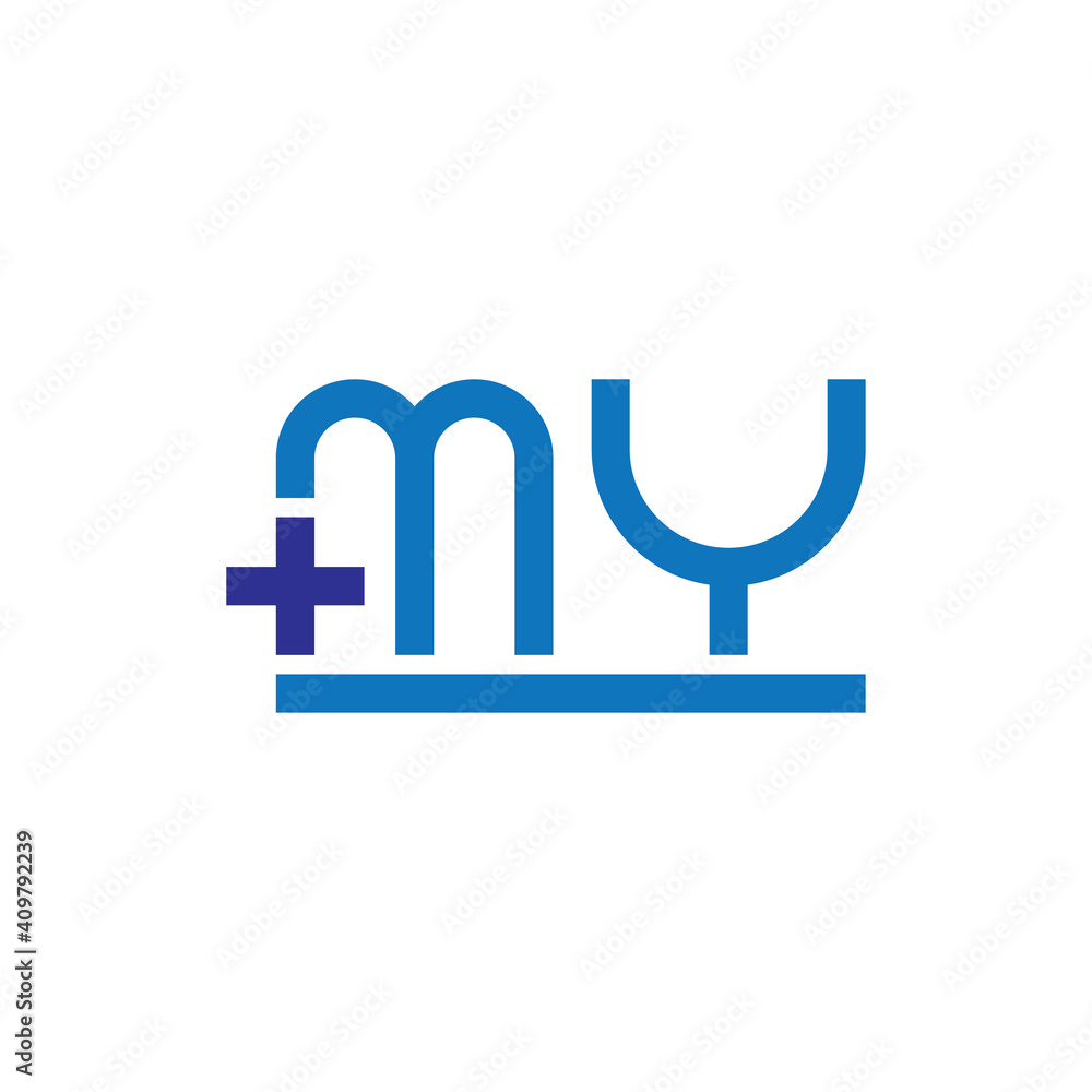 MY Plus medical service logo design vector MY Plus medical service logo design vector