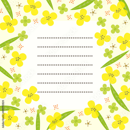 Yellow rapeseed letter frame