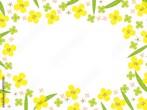 黄色い菜の花のフレーム