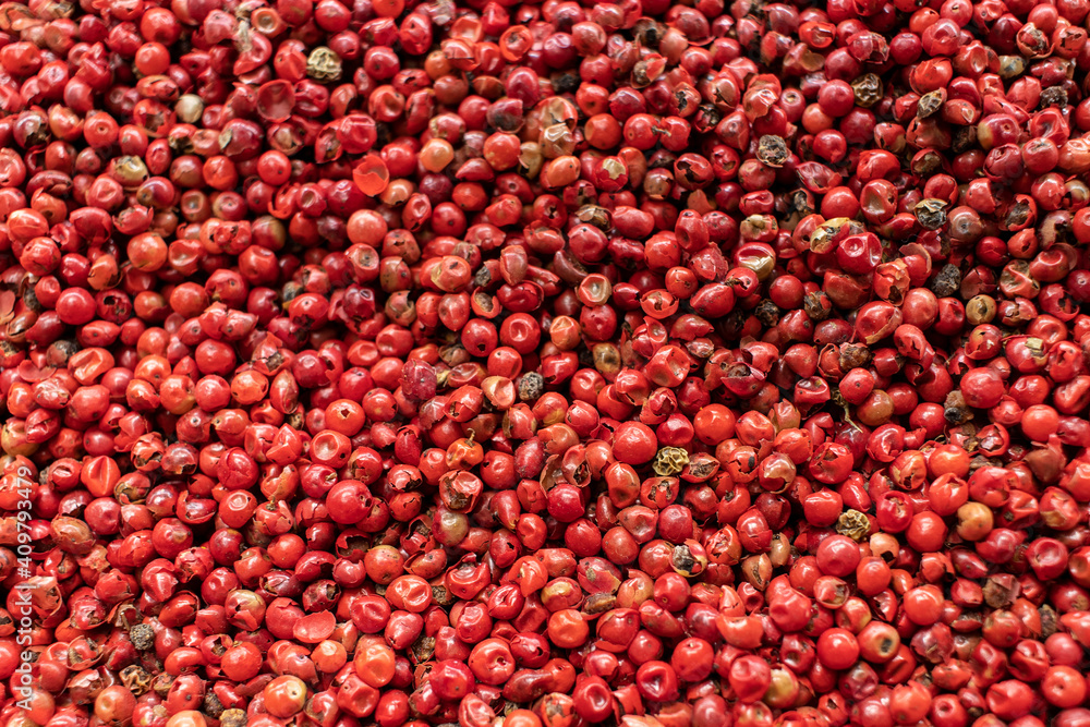 Dried red peppercorns. Texture background. Dry pepper spice. Dried red peppercorns. Texture background. Dry pepper spice.