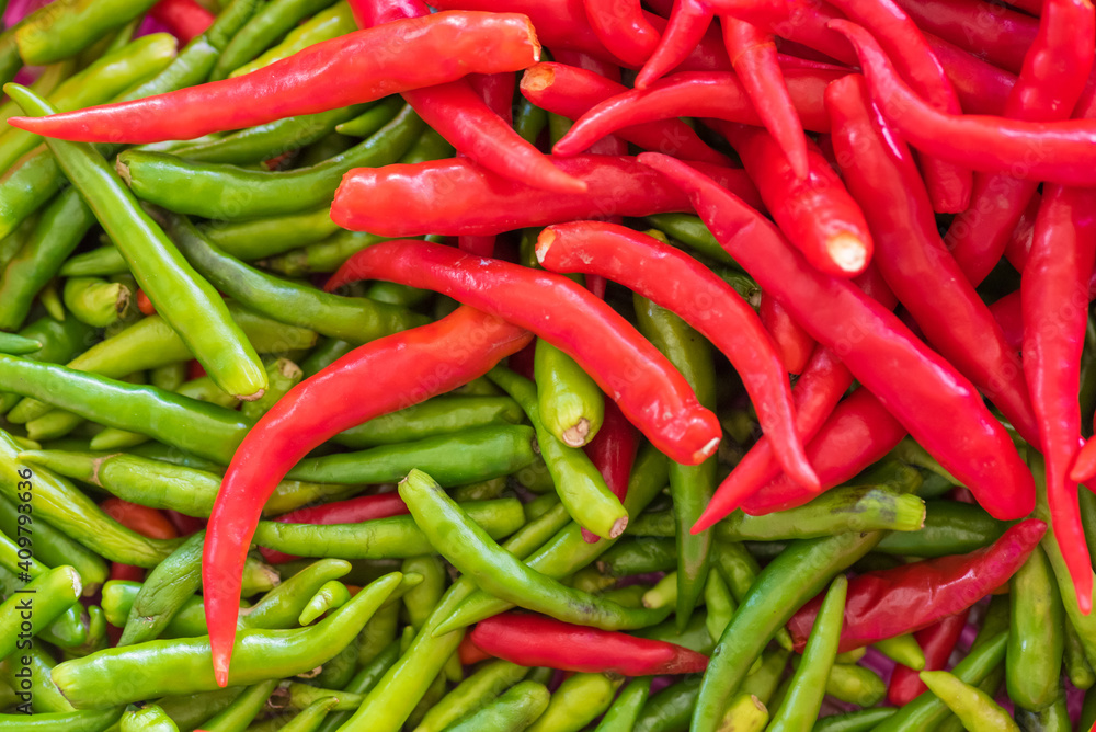 Image for use as background full of Thai red chili.