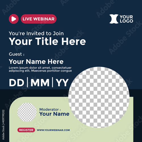 Webinar Poster Design for Social Media. Good for Promotion Your Webinar