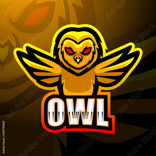 Owl mascot esport logo design