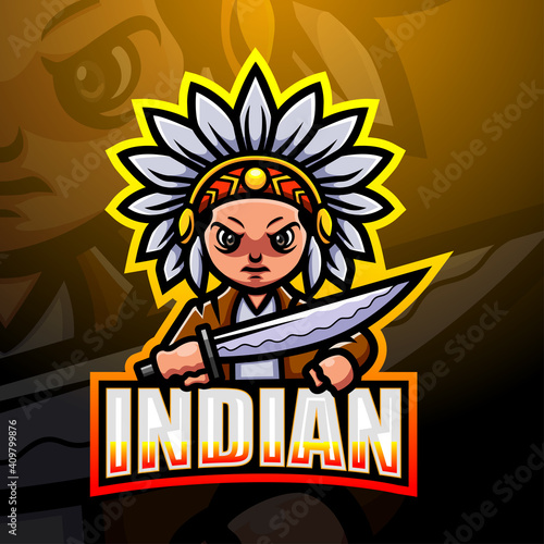 Indian mascot esport logo design