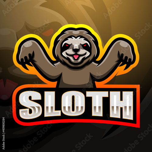 Sloth mascot esport logo design