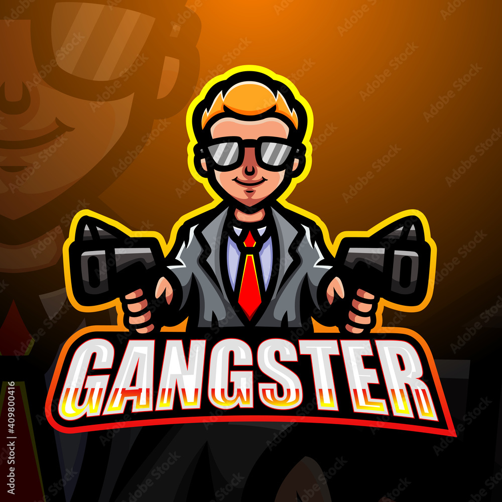 Gangster mascot esport logo design Gangster mascot esport logo design
