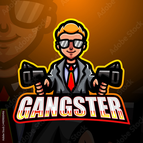 Gangster mascot esport logo design