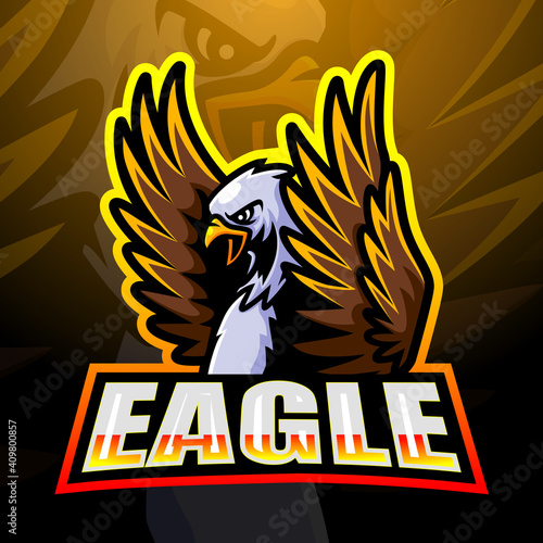 Eagle mascot esport logo design