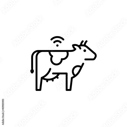 Vector Smart Farm Cow Icon