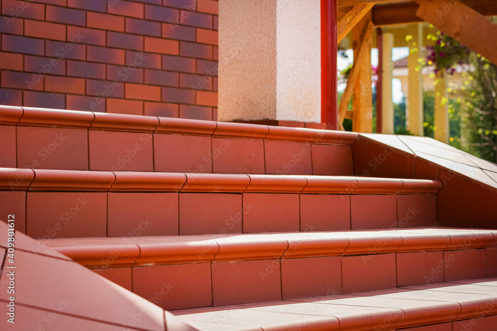 Naklejka premium Brown clinker tile porch