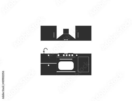 Cook, food, kitchen icon. Vector illustration, flat design.