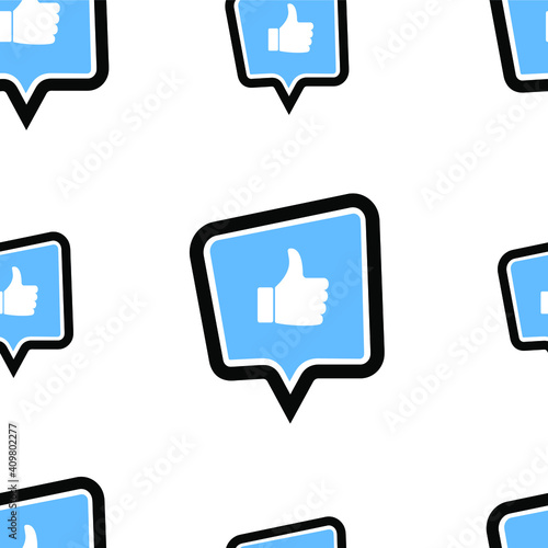 seamless pattern with like and dislike icon
