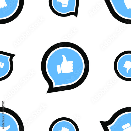 seamless pattern with like and dislike icon