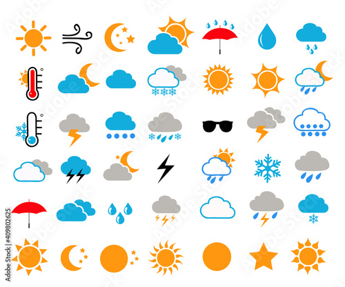 Obraz na plátně weather icons vector illustration