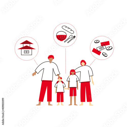 SDGs: Goal 1. Image illustration of 'NO POVERTY'.  Vector illustration on white background.