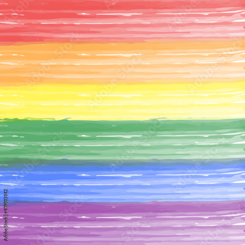 LGBT Rainbow Color Watercolor Brush Stripes