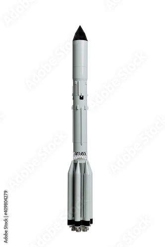 Fototapeta Naklejka Na Ścianę i Meble -  Space rocket. Isolated on white background. Vertical.