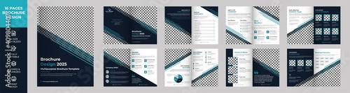 16 page Multipurpose Brochure template, Company Profile, Simple style and modern layout, Business Proposal, presentations, Annual report, Corporate report, advertising