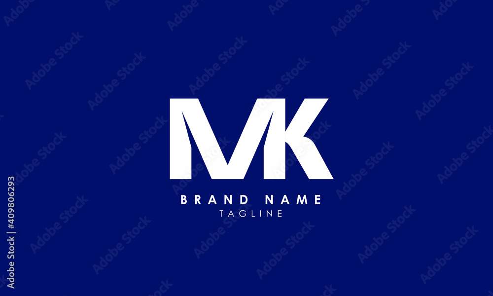 Alphabet letters Initials Monogram logo MK, KM, M and K, Alphabet