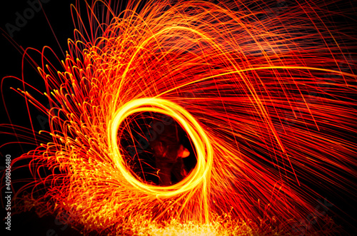 Langzeitbelichtung , Stahlwolle funken 