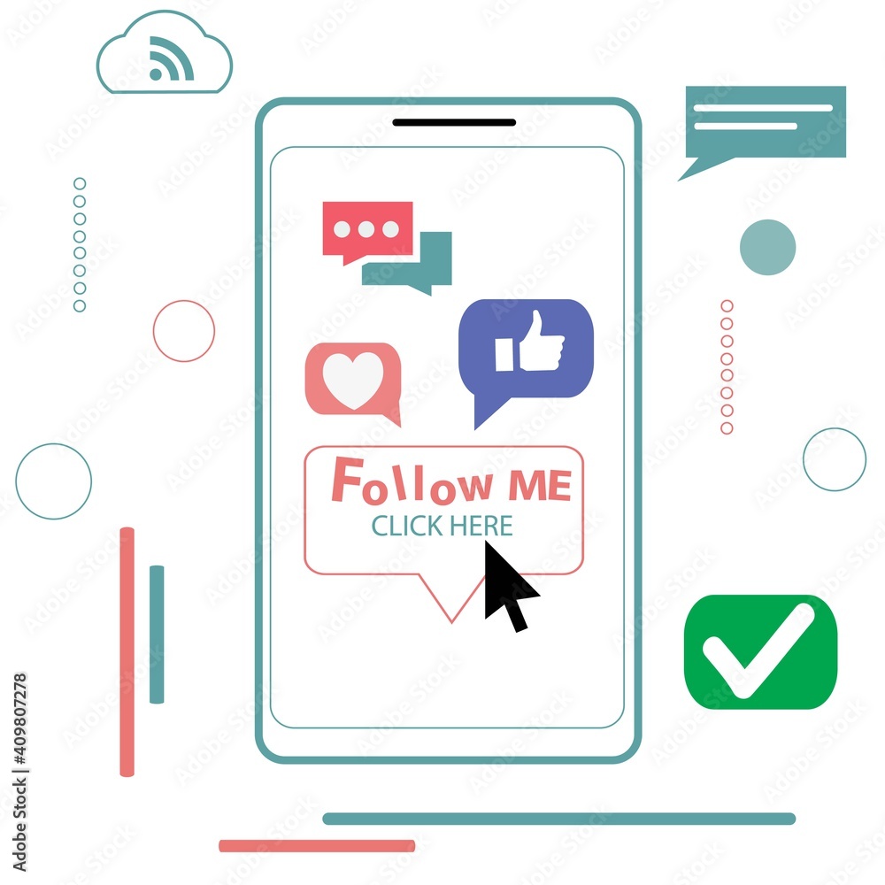 Follow me. Vector illustration Follow me. Vector illustration