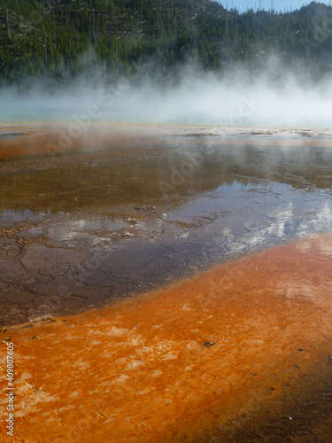 Closeup of the bacterial mats at the Grand Prismatic Spring in Yellowstone National Park