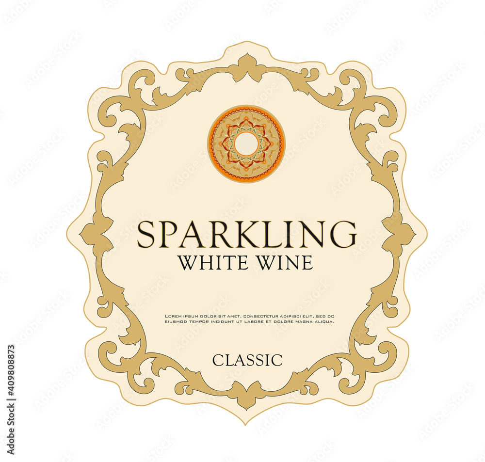 WINE LABEL ITALIAN FOOD AND DRINKS DECORATIVE STICKER SPARKLING WINE WINE LABEL ITALIAN FOOD AND DRINKS DECORATIVE STICKER SPARKLING WINE