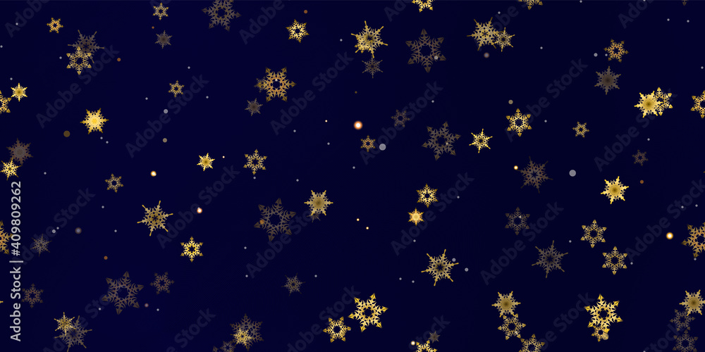 Gold Falling Snowflakes seamless pattern. Gold Falling Snowflakes seamless pattern.