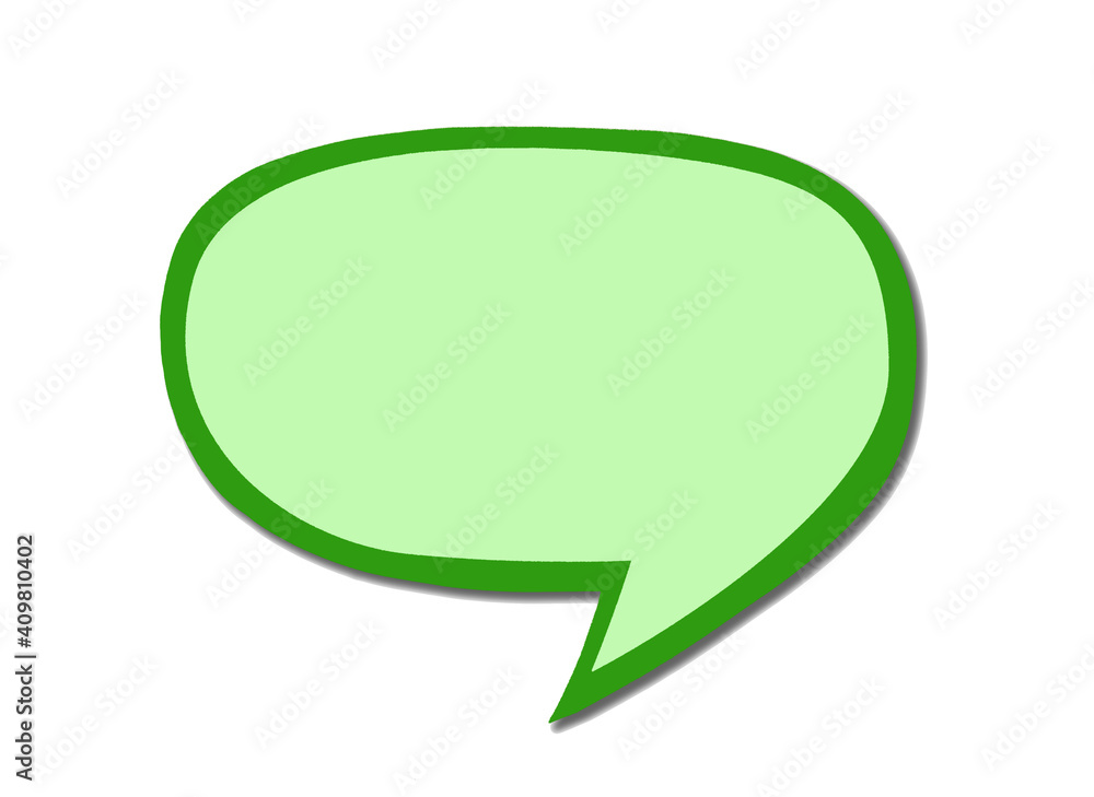 Green speech bubble sign as a cloud isolated on white background. E Green speech bubble sign as a cloud isolated on white background. E