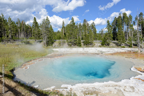 A small hot spring pool at Yellowstone National Park