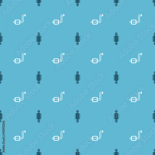 Set Bicycle suspension and pedal on seamless pattern. Vector.