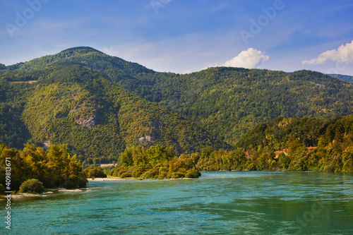 River Drina - national nature park in Serbia photo