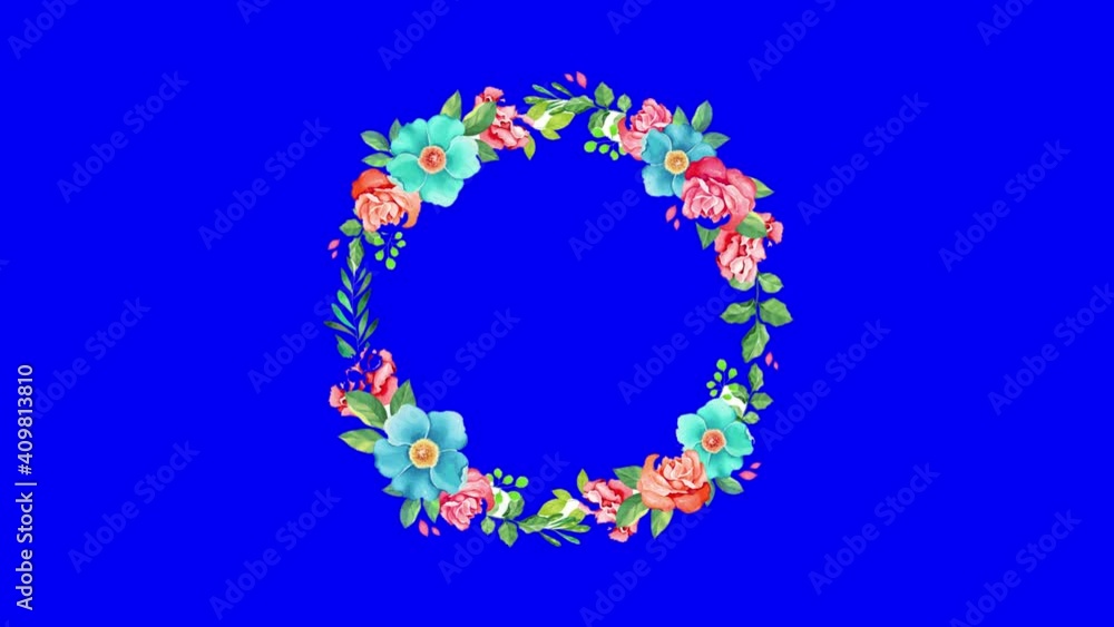 rotating flower frame with green screen rotating flower frame with green screen
