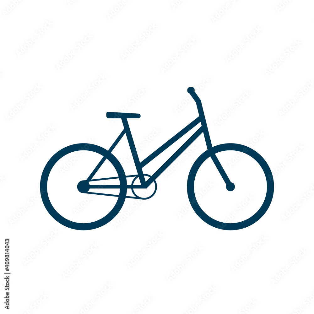 Bicycle linear icon. Simple road bike for travel and sports. Two-wheeled transport movement. Vector sign isolated on white background Bicycle linear icon. Simple road bike for travel and sports. Two-wheeled transport movement. Vector sign isolated on white background