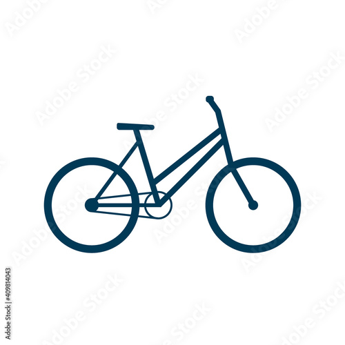Bicycle linear icon. Simple road bike for travel and sports. Two-wheeled transport movement. Vector sign isolated on white background