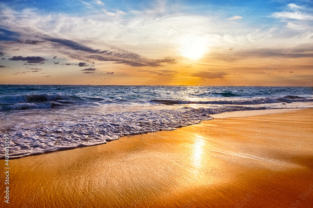 Landscape of beautiful beach in Punta Cana, Dominican Republic.